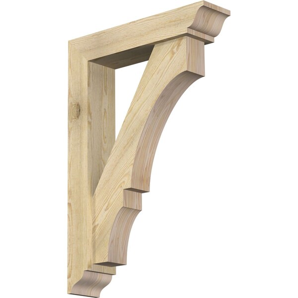 Ekena Millwork Balboa Traditional Rough Sawn Bracket w/ Offset Brace, Douglas Fir, 6"W x 26"D x 38"H BKT0604X26X38BOA01RDF - main